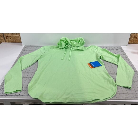 Columbia Tops - Columbia Women's Sun Trek Hooded Pullover Sz. L Light Green Omni-Shade UPF 50